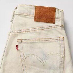 Levi's 501 Cropped Jeans Rare Light Wash Acid Blue Splash 25x26 NWT